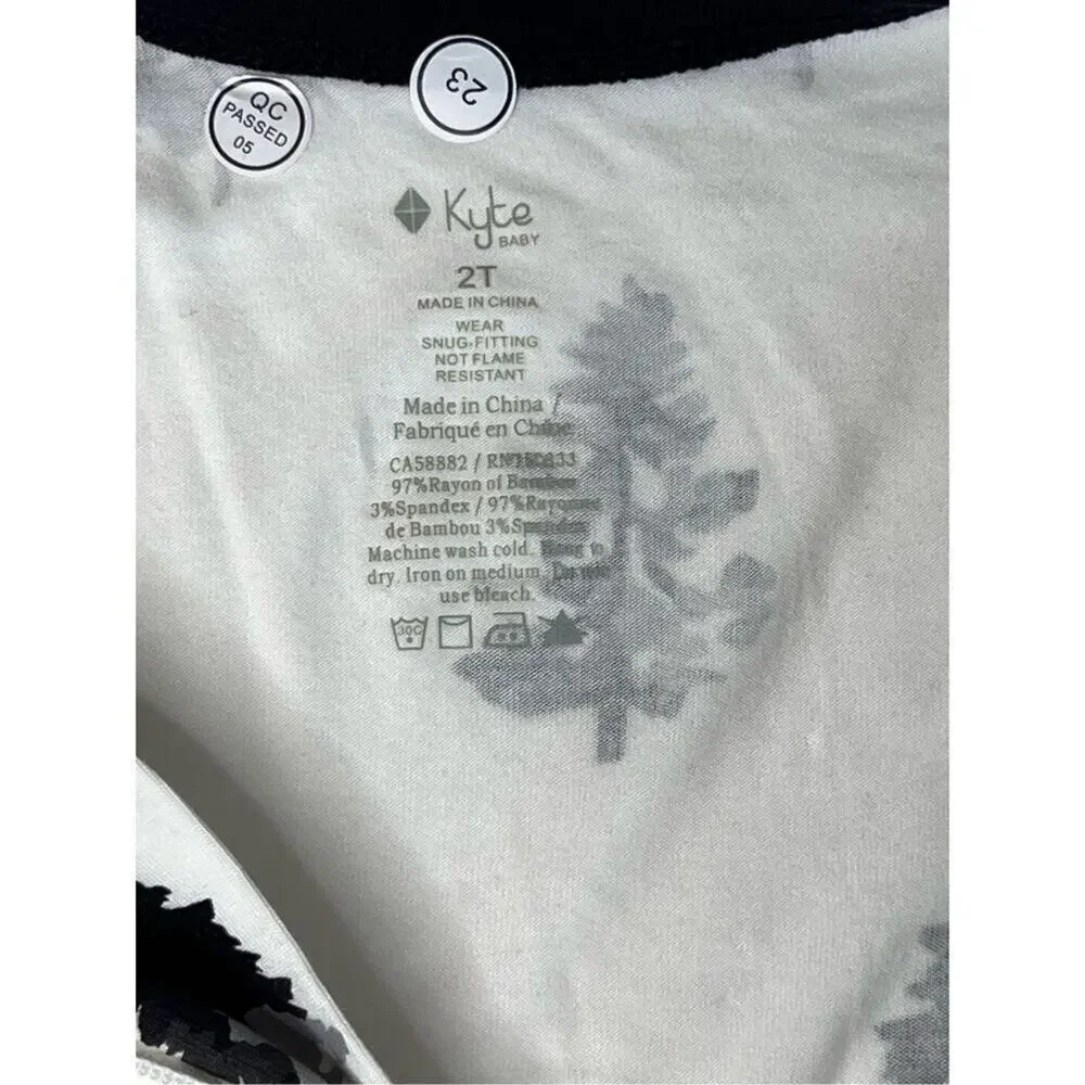 Kyte Baby Bamboo‎ Christmas Trees White Midnight Romper Longalls 2T Winter NWT